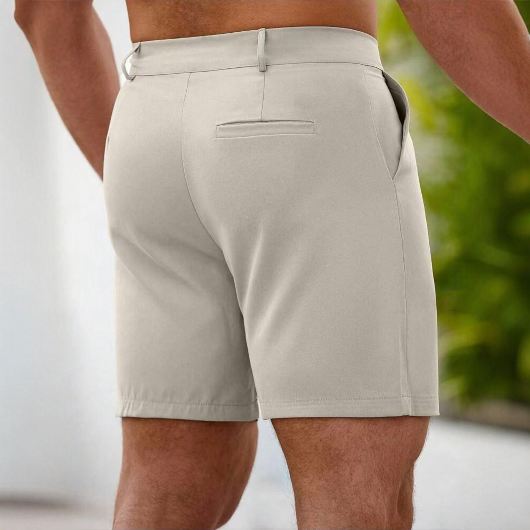 Business-Casual Slim-Fit Straight-Leg Shorts For Men 6