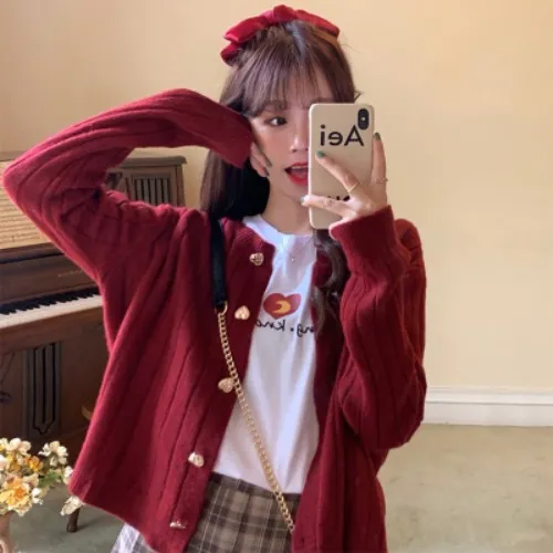 Korean Style Loose Slimming Striped Sweater Red - Shop at LoveMi