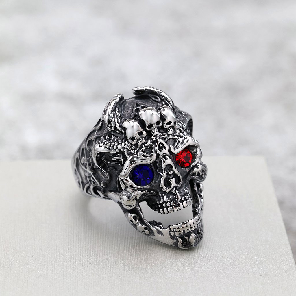 European And American Retro Stainless Steel Mens Ring, Bold And Punk-style