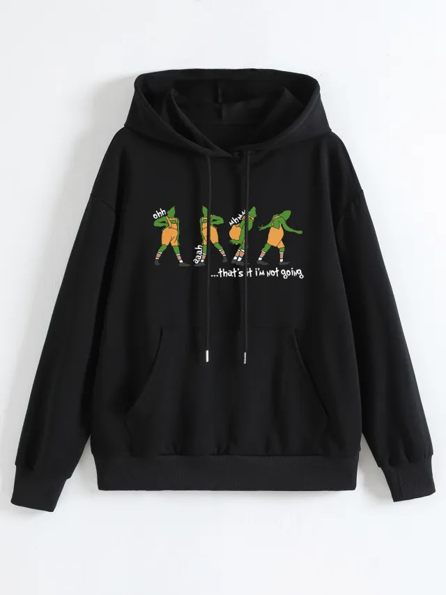 Women's That's It I'm Not Going Printed Hoodie Shirt Black Color Chart - Shop at LoveMi