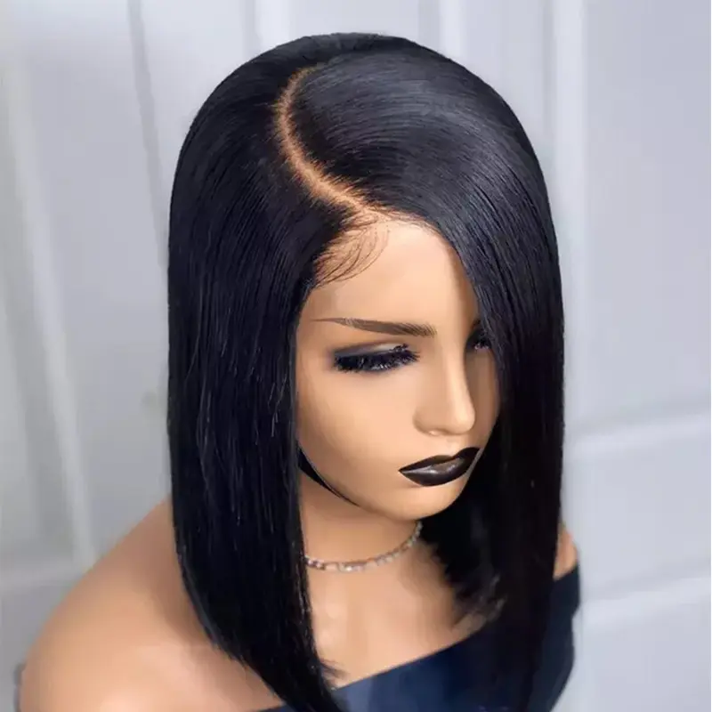 Wig Female Split Front Lace Black Short