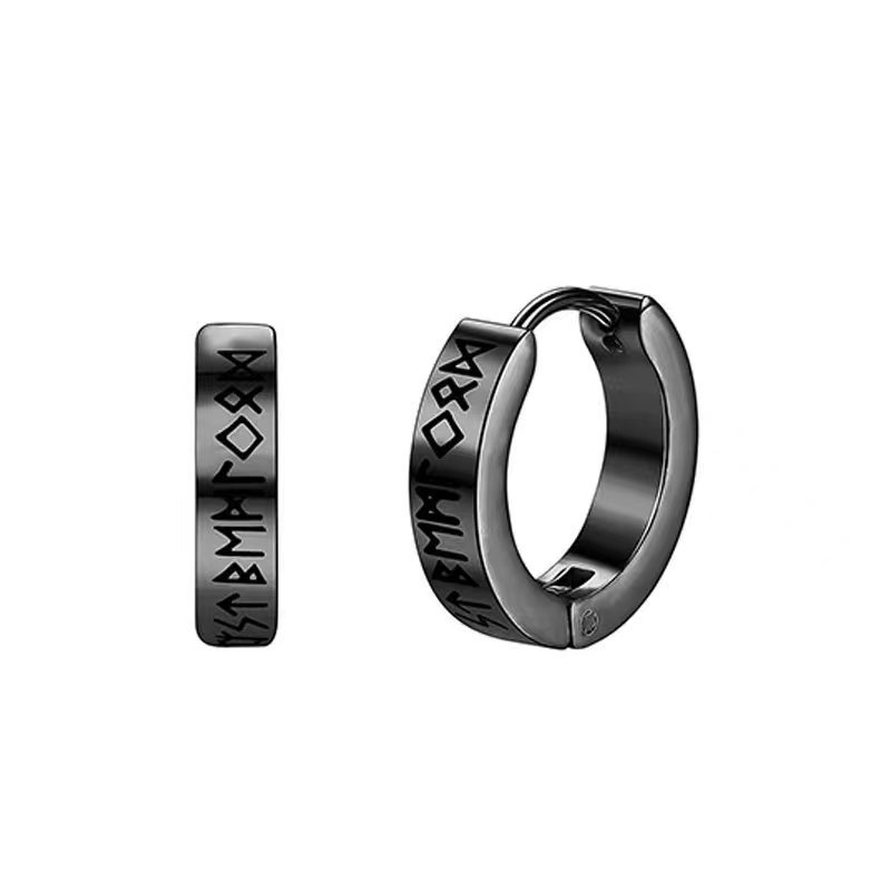 Men's Metal Stud Earrings Personality Single Roman Numerals