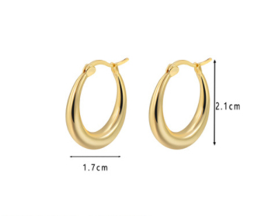 Women's Simple Graceful Silver Needle Geometric Ear Studs