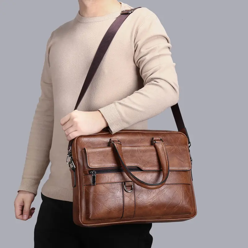 Mens Fashionable Shoulder And Crossbody Business Bag