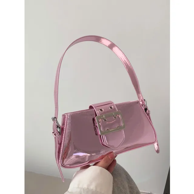 Women's Fashion Portable Patent Leather Underarm Bag Pink - Shop at LoveMi