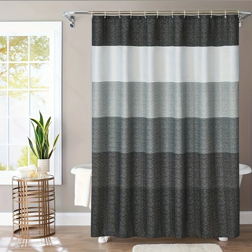 Pure Color Thick Stitching Shower Curtain