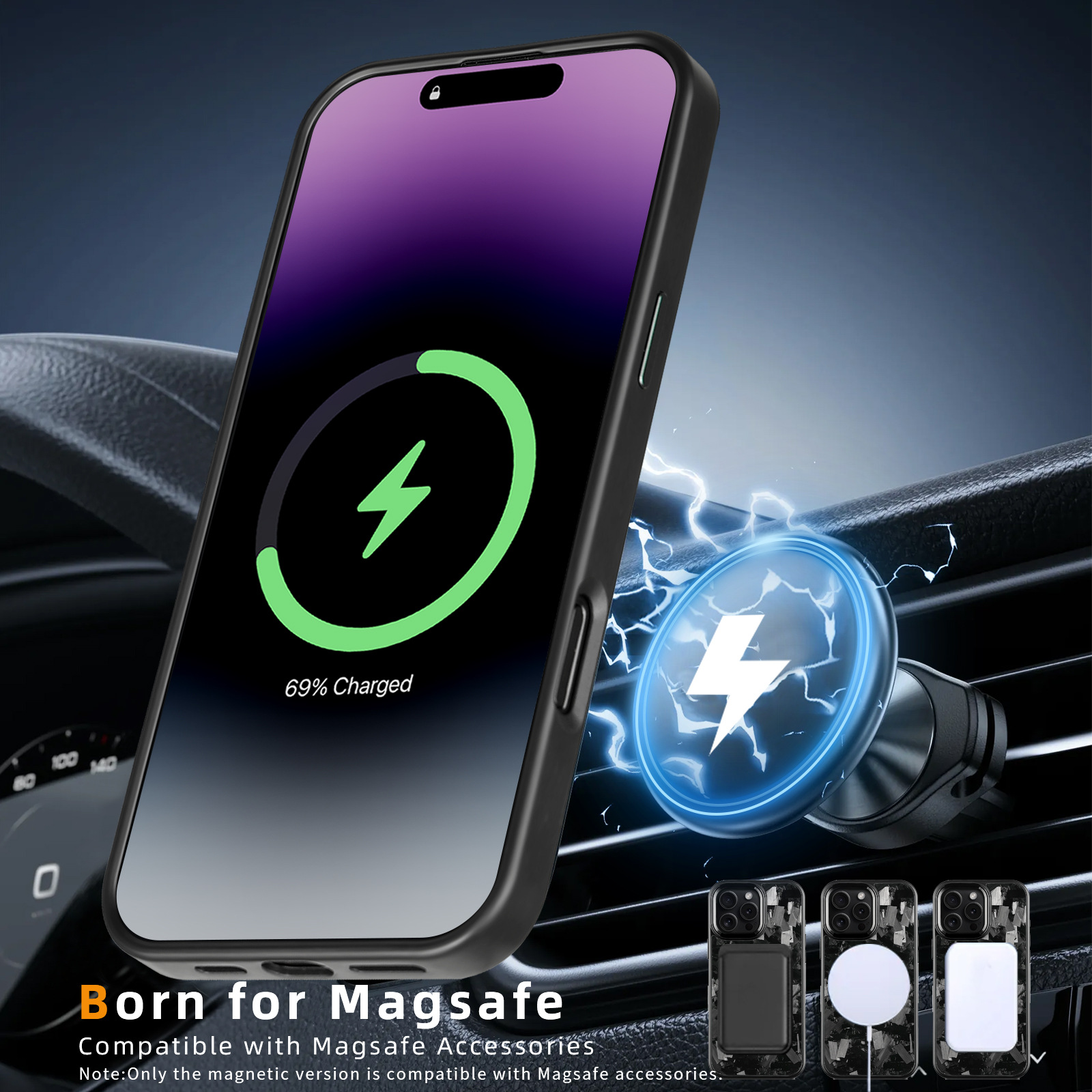 Metal-frame Forged-pattern Phone Case