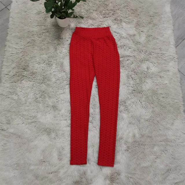 High Elastic Solid Color Personalized Mesh Casual Pants Red - Shop at LoveMi
