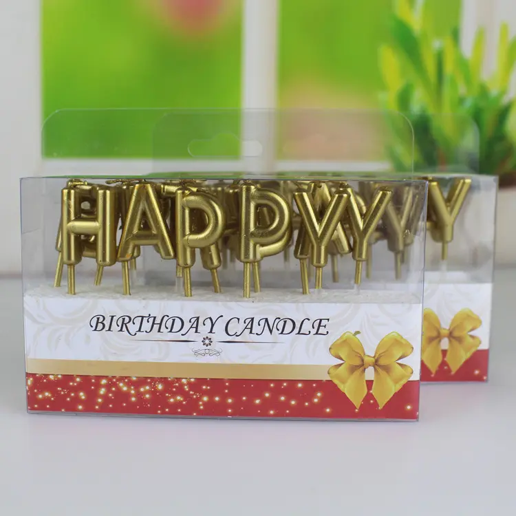 Tuhao Gold Plated Craft Birthday Letter Candle
