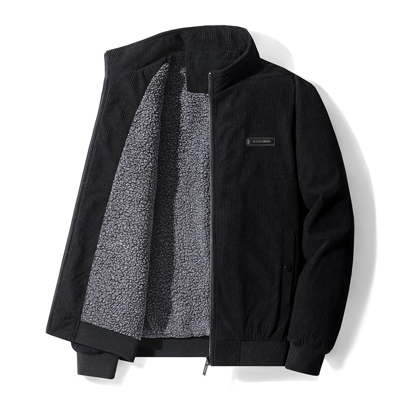 Mens Corduroy Jacket Sherpa Fleece Lined Fully Zip Trucker Coat Classic Pocket - Picture 12 of 14
