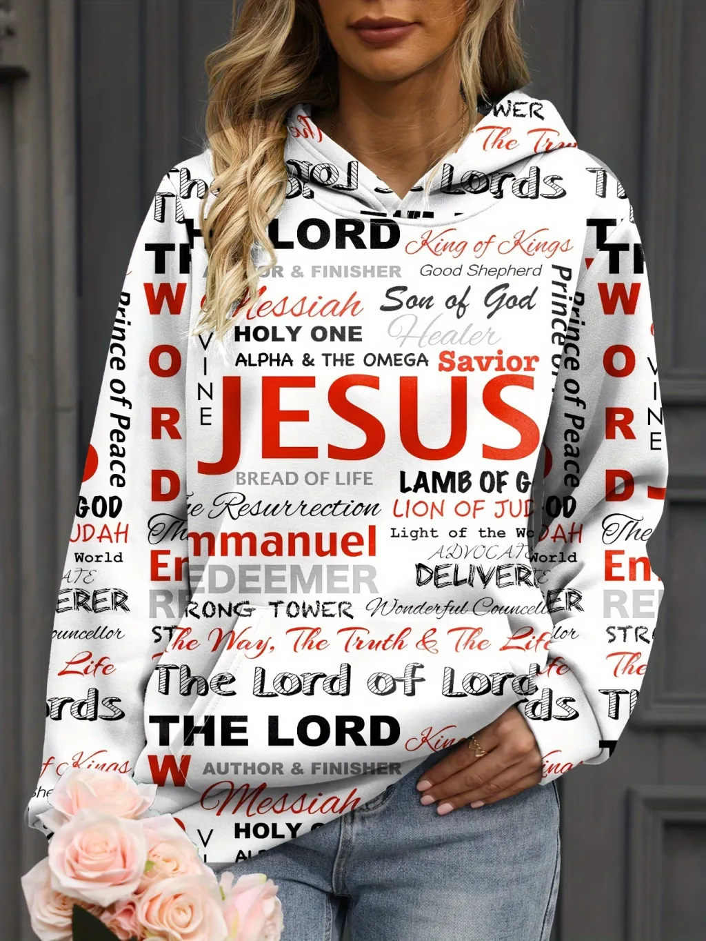 European And American Letter Print Hoodie Casual Kangaroo Pocket Long Sleeve Sweatshirt - 3W 5Z0Su-S