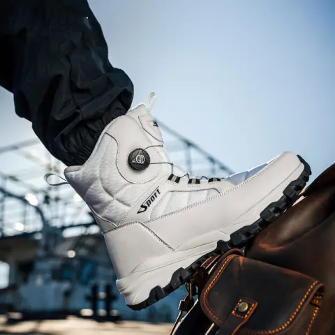 Men's Thickened Fleece-lined Ski Cotton-padded Shoes Non-slip Cold-proof Snow