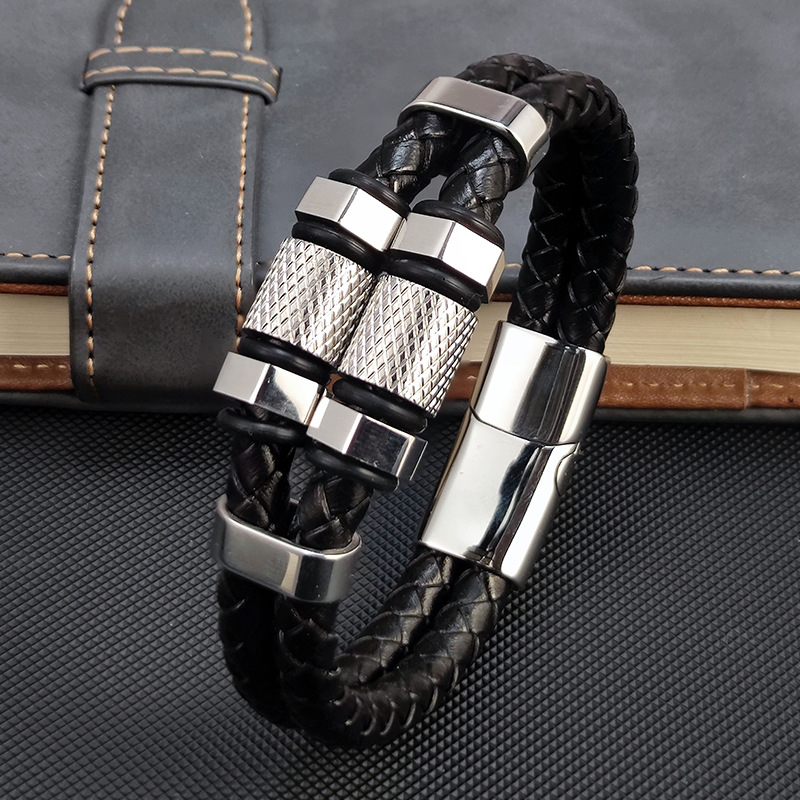 New Pineapple Pattern Hexagonal Stainless Steel Bracelet
