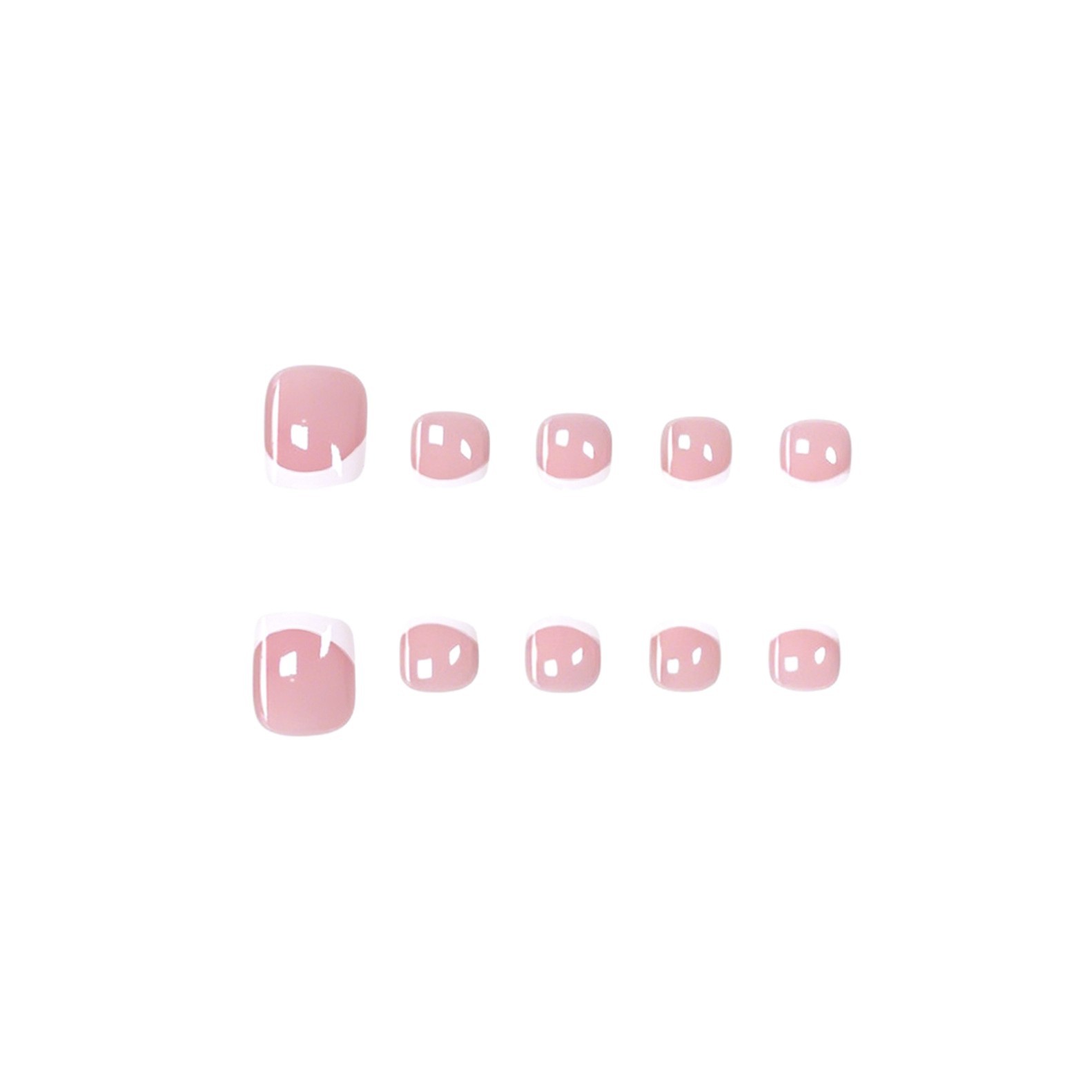 Pink And White-edged French-style Sweet And Cute Ready-to-wear Nails