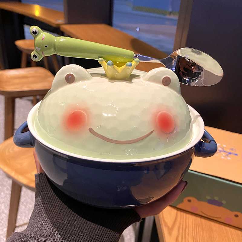 Green Tureen Frog Spoon