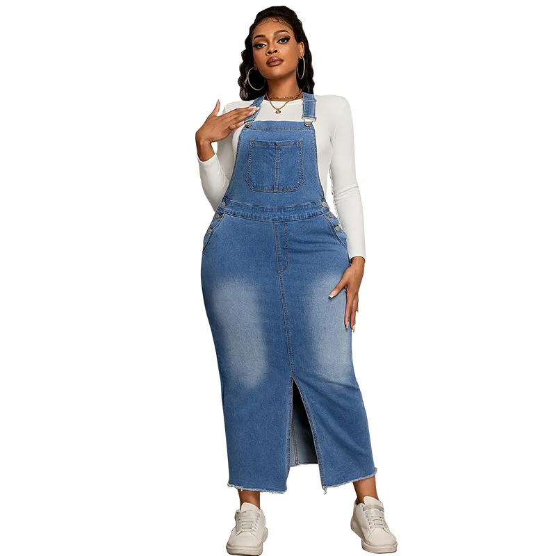 Casual And Versatile Denim Slimming Dress - Smalt