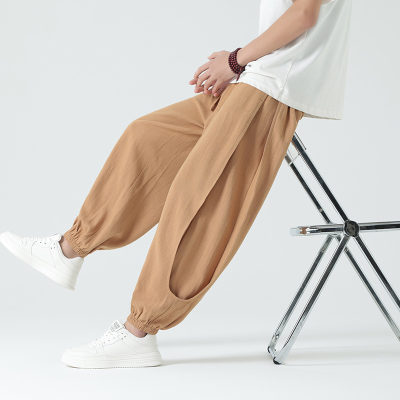 Loose-fitting Stylish Wide-leg Pants Retro Casual Trousers