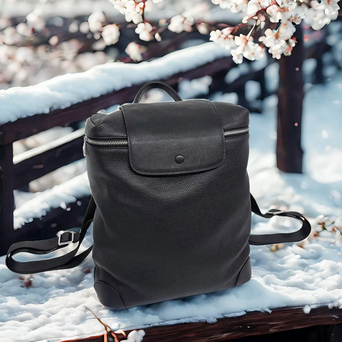 Large-capacity Lightweight Full-grain Leather Backpack