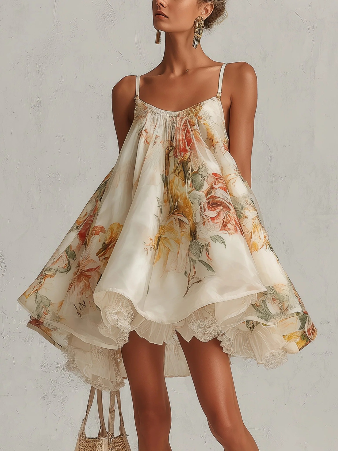 Women&rsquo;s White Hem Vacation Dress Casual