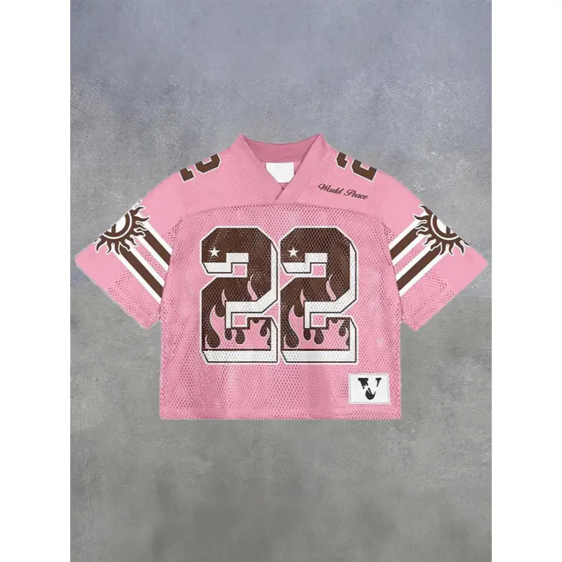 Digital-print Short-sleeve Mens V-neck T-shirt