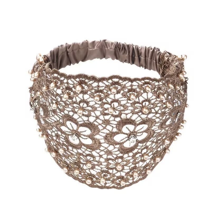 Boho Chic Lace Bandana Headband with Rhinestones