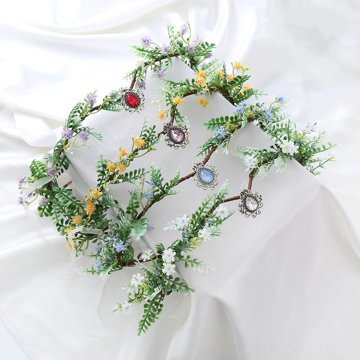 Title 6, Handmade Mori Style Flower Crown Headband Weddi...