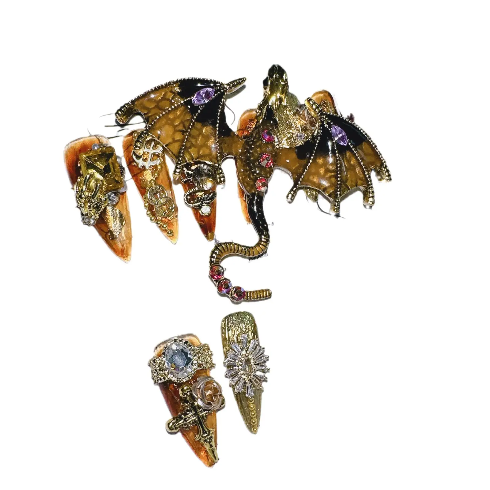 Hand-painted Rich Dragon Amber Exaggerated Super Cool Personality Wear Armor