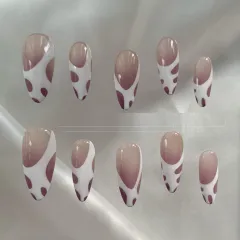 Handmade Custom Advanced Almond French Manicure - Sweetheart Foam - View 1