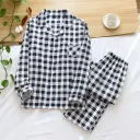 Blue Plaid Crepe Set Set Men