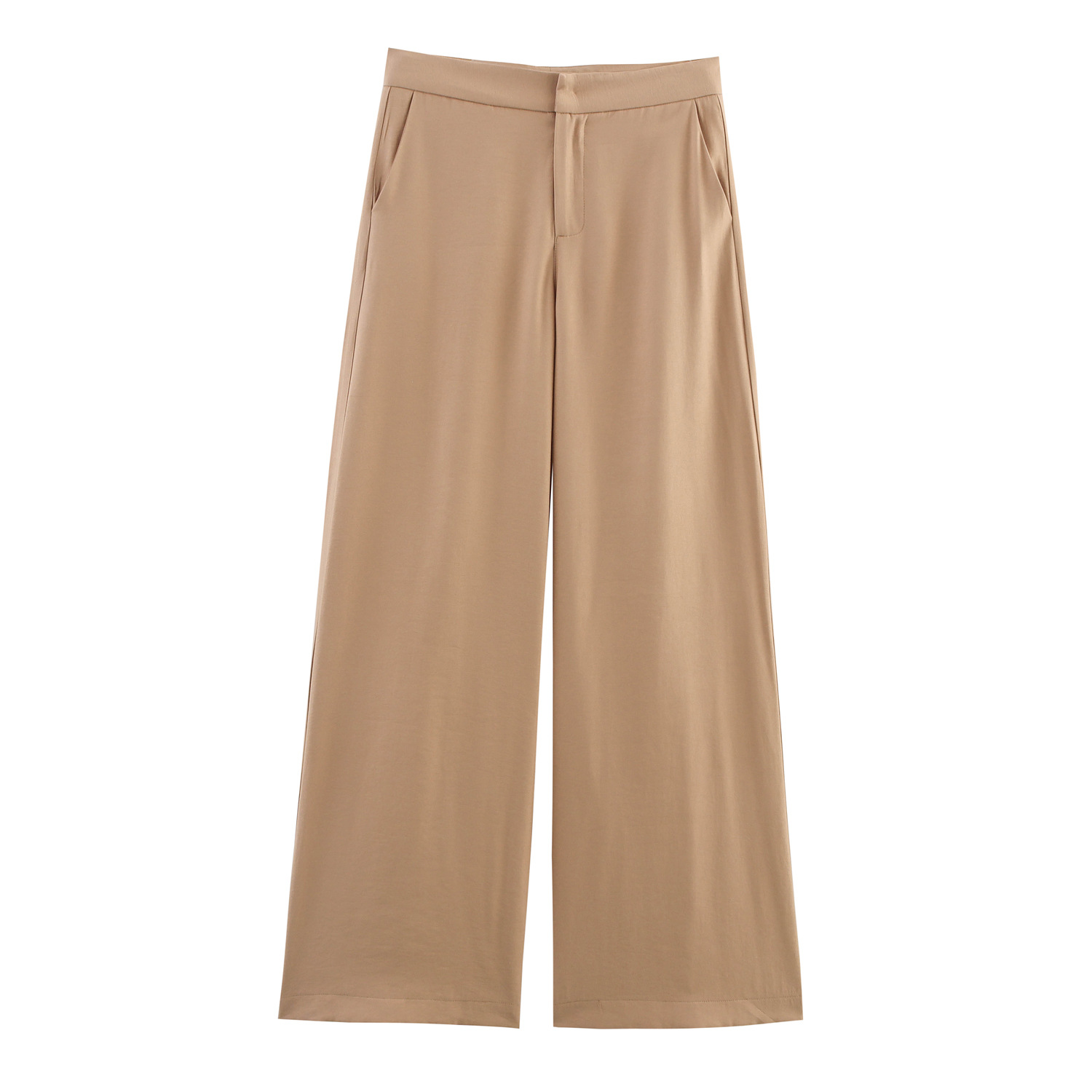 With Belt Padded Shoulder Casual Suit Jacket Wide Leg Pants Suit