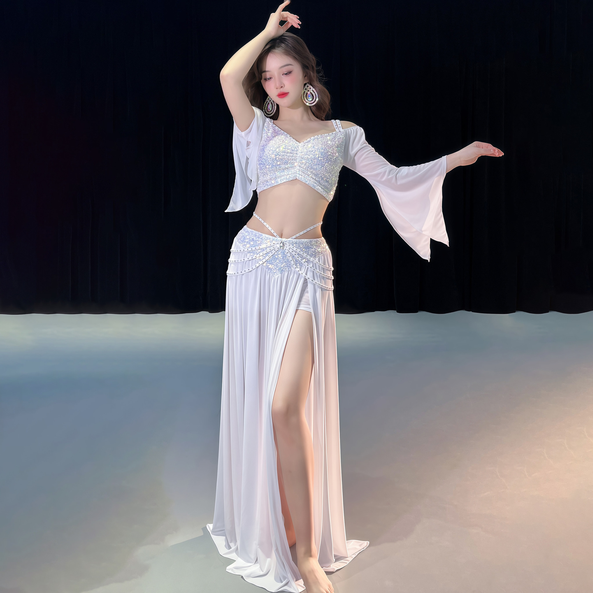 Small Niche Design Belly Dance Costume Sequins