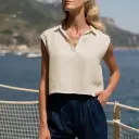 Linen Lapel Breathable Sleeveless Vest view 1