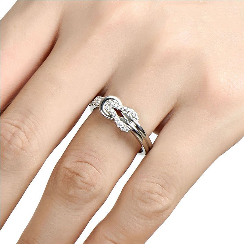 Title 7, Rosafarbener zweifarbiger Cross Love Girl-Ring