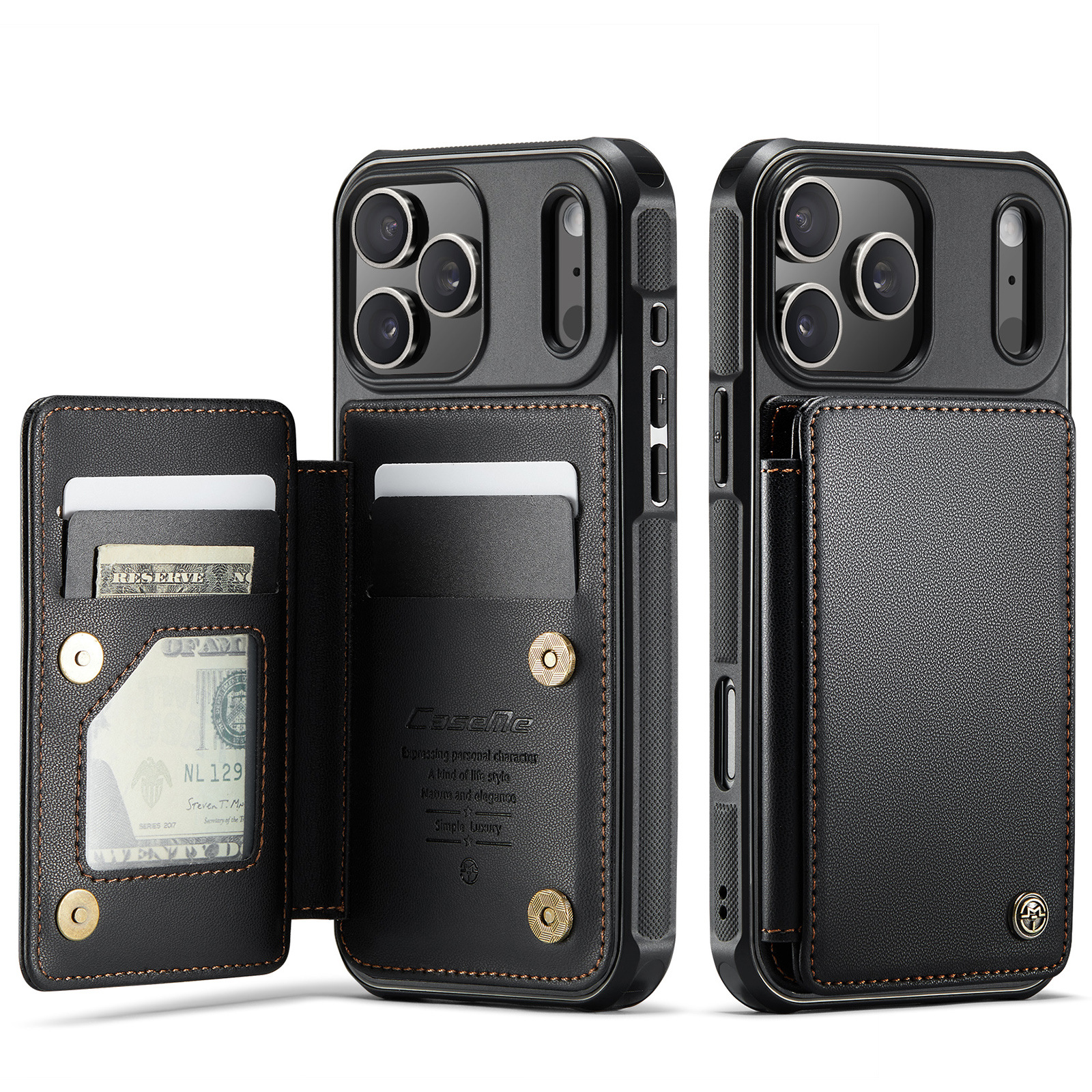 Flip Phone Case With Card Slot Protective Leather Case For Anti Scan Design 9