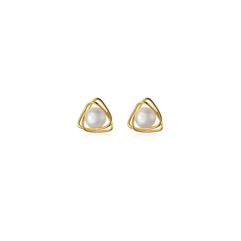 Elegant And Fresh Hollow Triangular Geometric Ear Jewelry