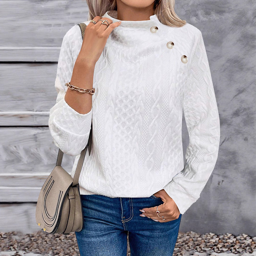 Women's Spandex Autumn Winter Turtleneck Casual Fashion SweatshirtT-Shirt