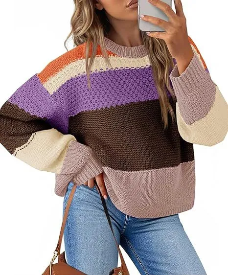 Pullover Lazy Sweater Fashion Casual Top Purple - Shop at LoveMi