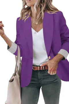 Women's Cardigan Button Small Coat Long Sleeve Short Suit - G76Z328-Xxl - View 1