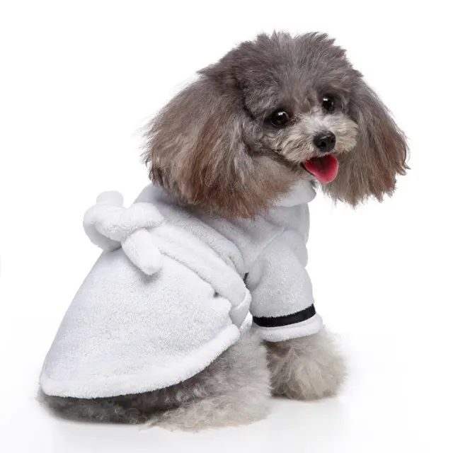 Pet Clothes Hotel Bath Towel Dog Cat Bathrobe Yp01A White - Shop at LoveMi