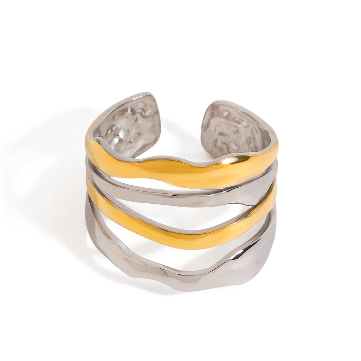 Stainless Steel Wave Open Ring