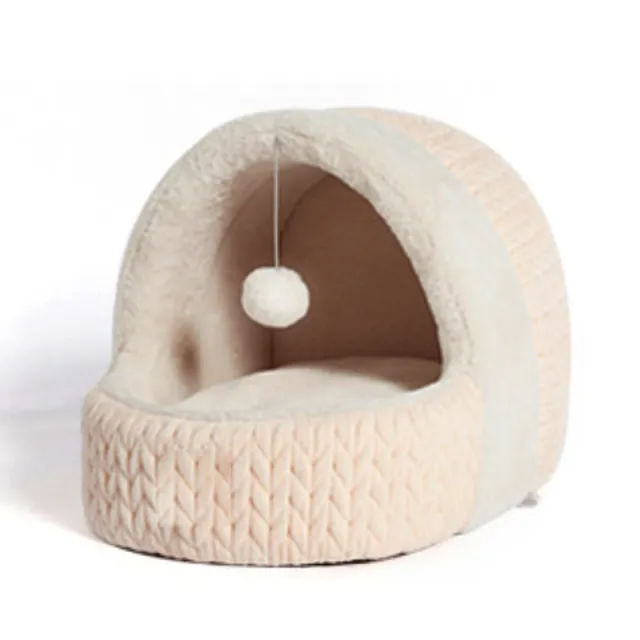 Four Seasons Universal Cat Bed Semi enclosed Cat House Dog Kennel Winter Warm Kittens Pet Supplies Pink - Shop at LoveMi