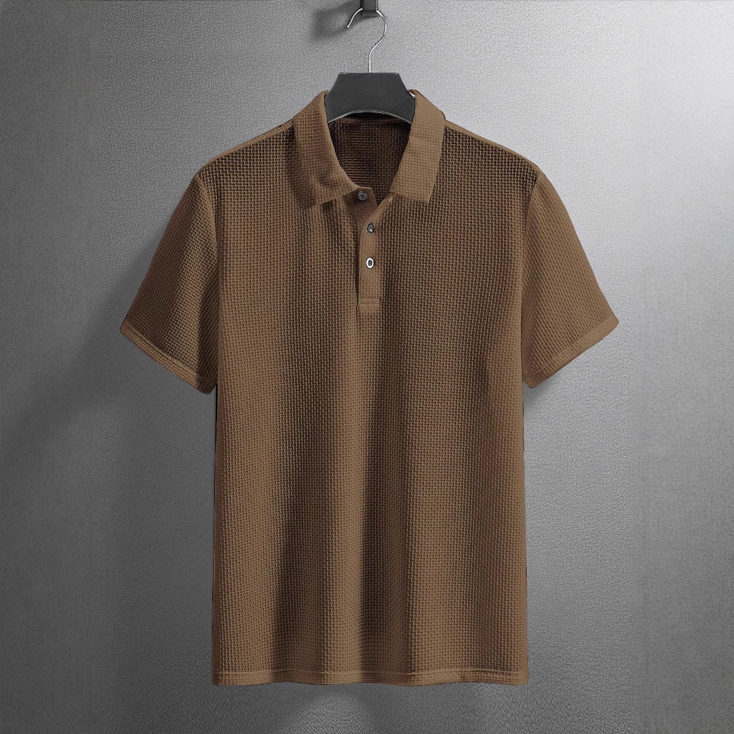 Men's Polyester Short-sleeve Polo Shirt