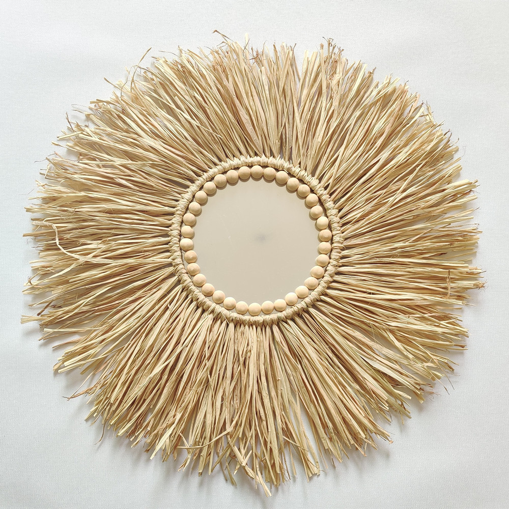 Raffia Round Wall Mirror, picture 4 of 5