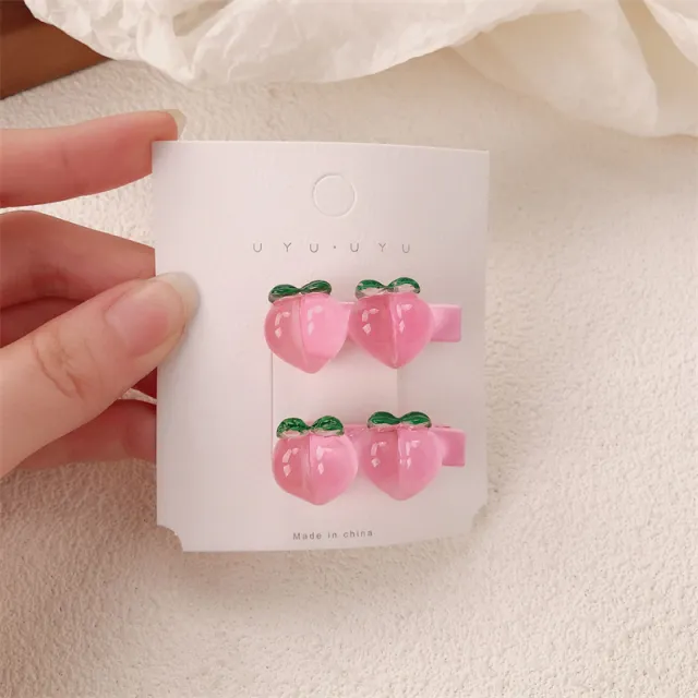 Peach Transparent Pink Sweet Girls' Hairpin 4312 Peach Duckbill Clip - Shop at LoveMi