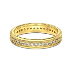 Exquisite Starry Sky Sterling Silver Women's Ring - Gold - View 1