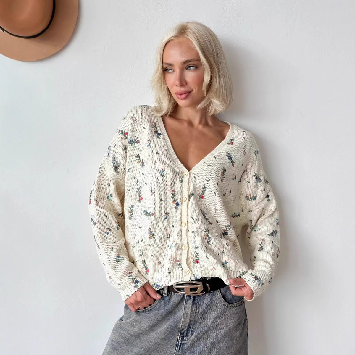 Colour-Block Knitted Cardigan, picture 5 of 5