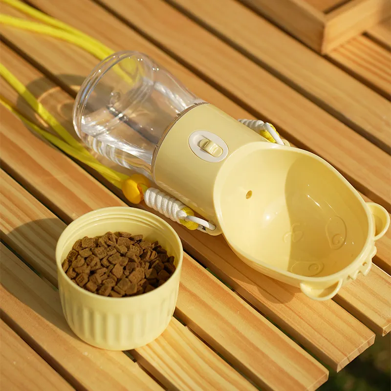 2 In 1 Portable Dog Water Bottle For Small Big Dogs Cat Outdoor Leak-proof Puppy Drinking Bowl With Food Container Pets Feeder Pet Products – image 2