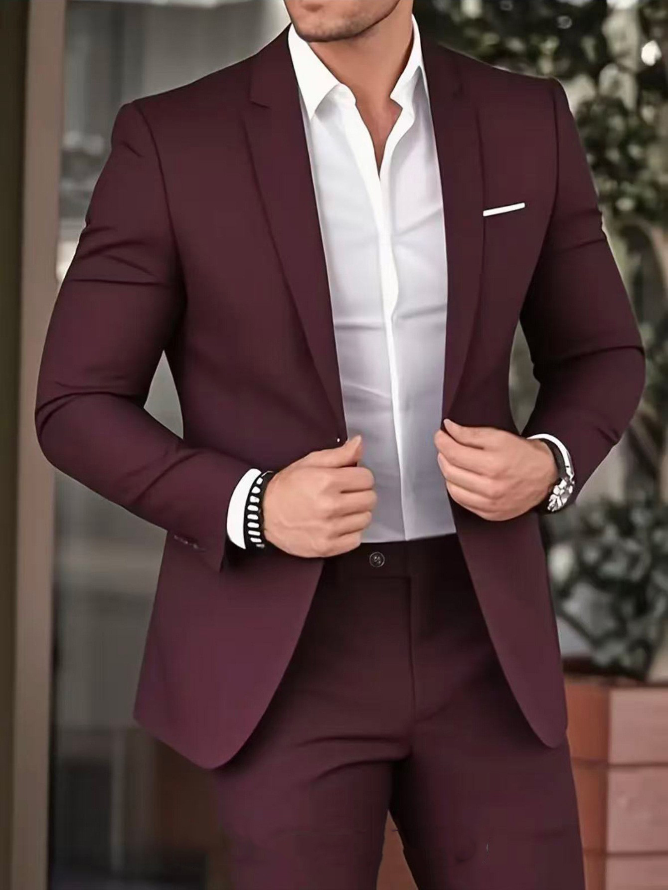 Elegant Banquet Gown Slim-Fit Fashionable Suit And Trousers For Men 6