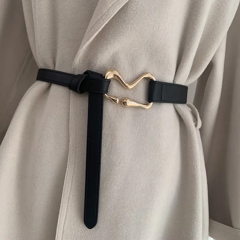 Thin Belt with Suit Coat Knot Decoration