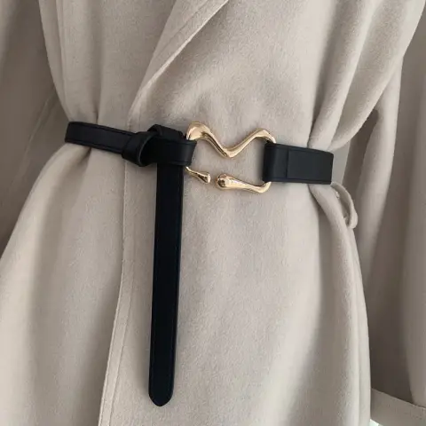 Thin Belt with Suit Coat Knot Decoration